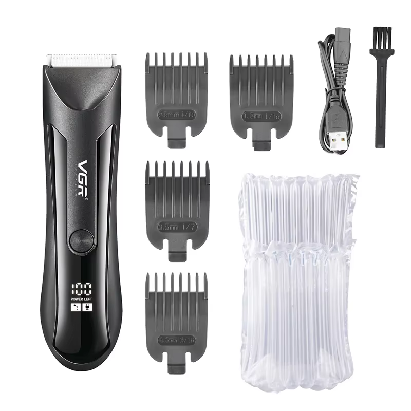 Tondeuse à barbe pubique étanche pour hommes et femmes, rasoir à boule électrique et toilettage du c