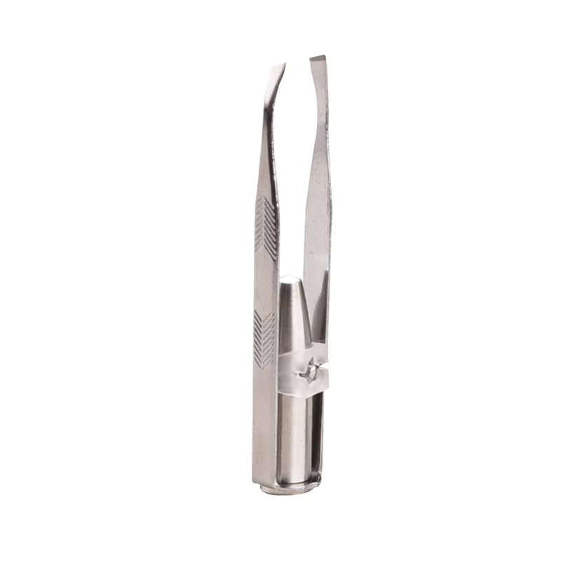 Pince à sourcils en acier inoxydable avec lumière LED, pince à sourcils éclairée professionnelle, pi