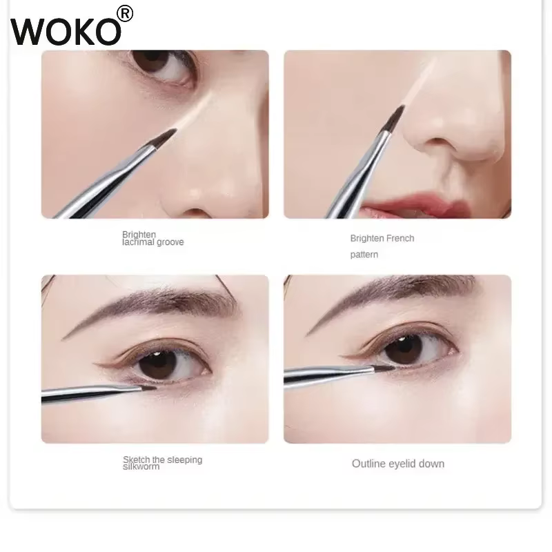 Brosse Eyeliner à lame améliorée, brosse à sourcils plate Ultra fine à Angle fin sous les yeux, bros
