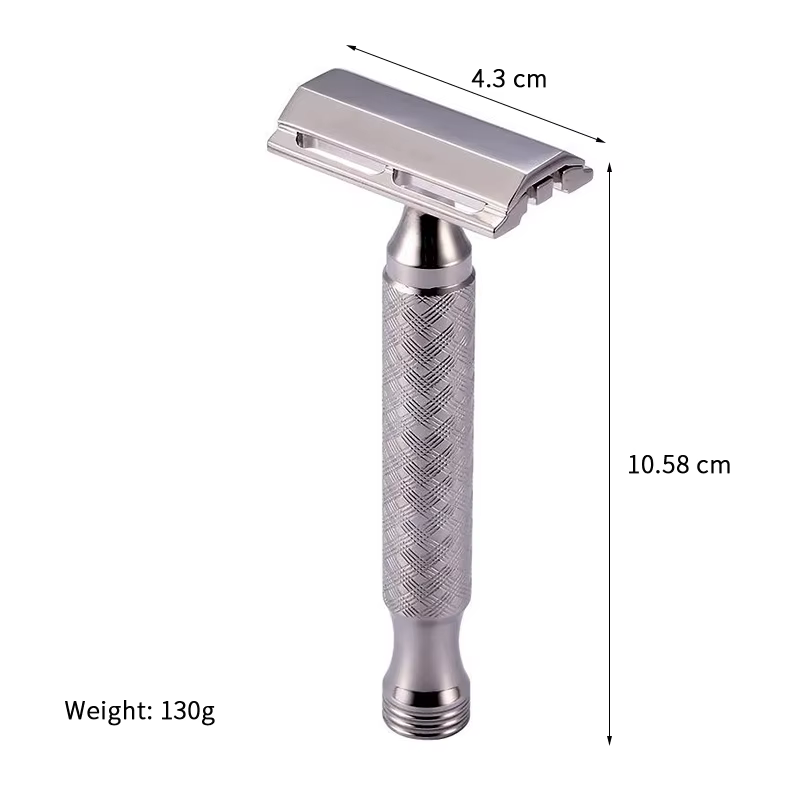 Rasoir de sécurité à Double tranchant pour hommes, matériau en acier inoxydable CNC 316 L, avec poig