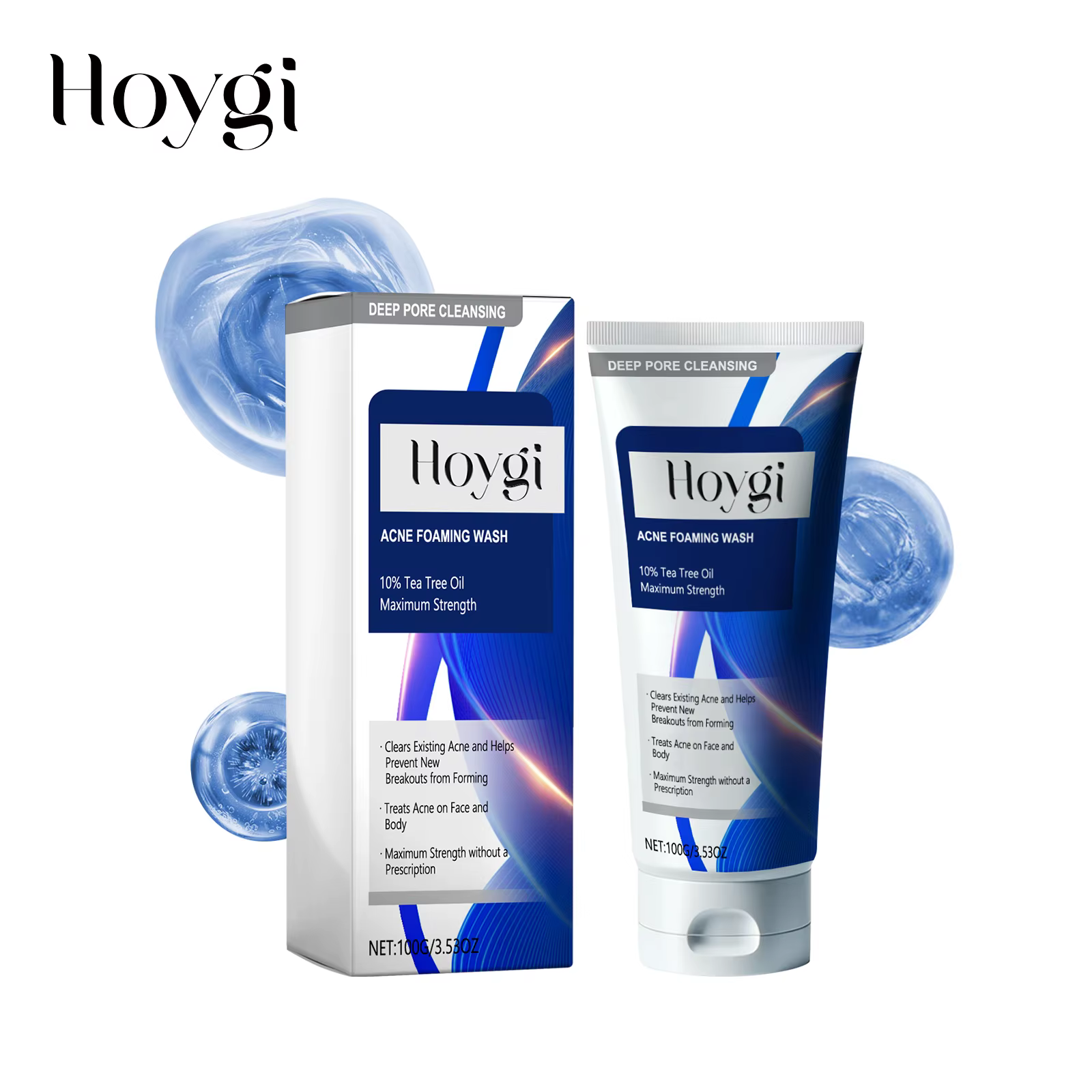 Nettoyant pour le visage Anti-acné, contrôle de l'huile, dissolvant de points noirs, rétrécit les Po