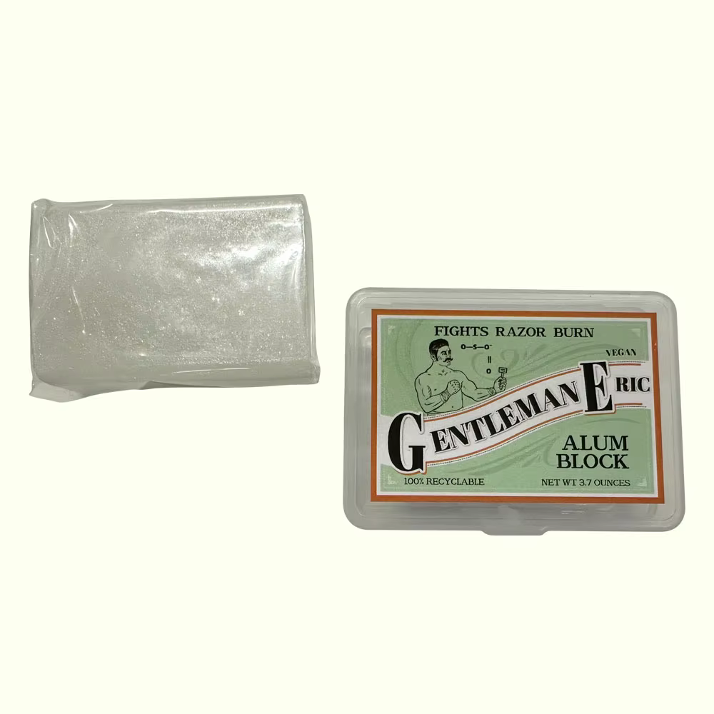 Bâton de rasage en alun déodorant sans aluminium bloc d'alun de 3.7 oz dans un boîtier en plastique 