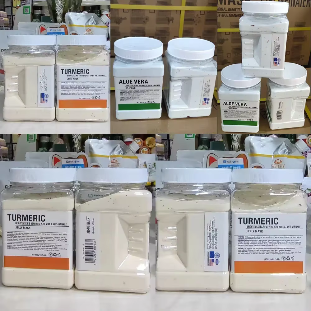 Masque hydratant pour le visage, acide hyaluronique, camomille, poudre avec brosse en Silicone, augm