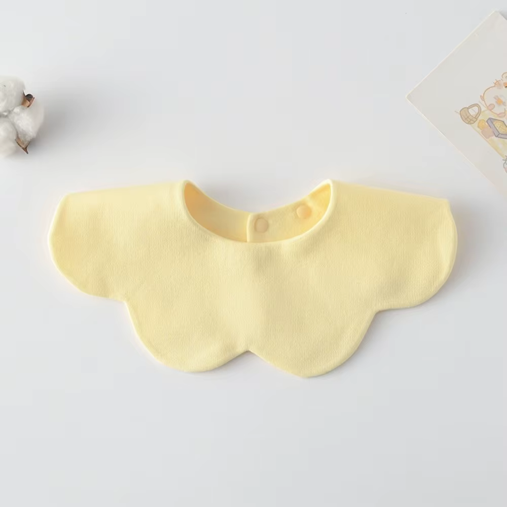 Bavoir bébé uni double face, confortable à porter, motif pétale, en coton doux, pour la bave et les 