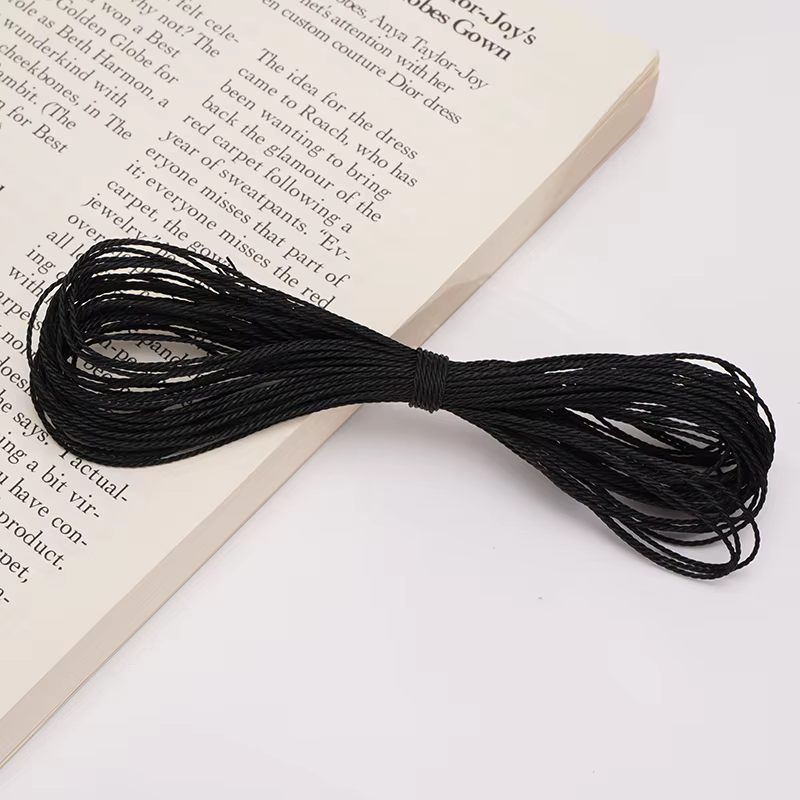 Cordon ciré en polyester de 1 mm, 10 m/sac, pour la confection de bijoux, la broderie, le bricolage,