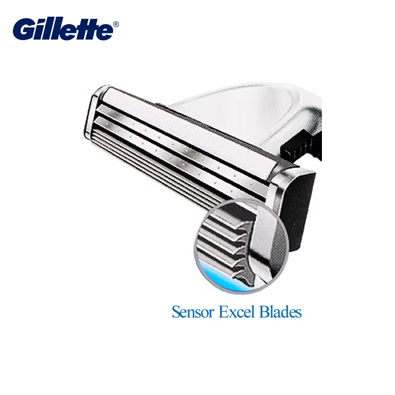 Gillette Sensor Excel lame de rasoir pour hommes remplacer les têtes rasage de barbe lames de rasoir