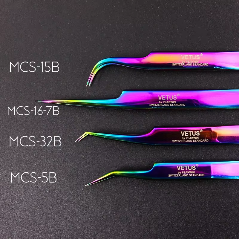 Vetus – pincettes à cils Premium, série MCS originale, nouveau Style, pointe Ultra Fine, améliore le