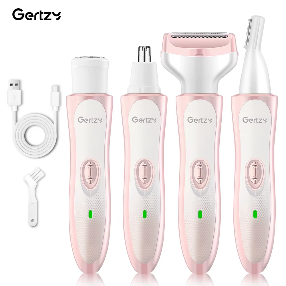 Rasoir électrique USB quatre en un, adapté pour le visage, le nez, les jambes, les aisselles, tondeu