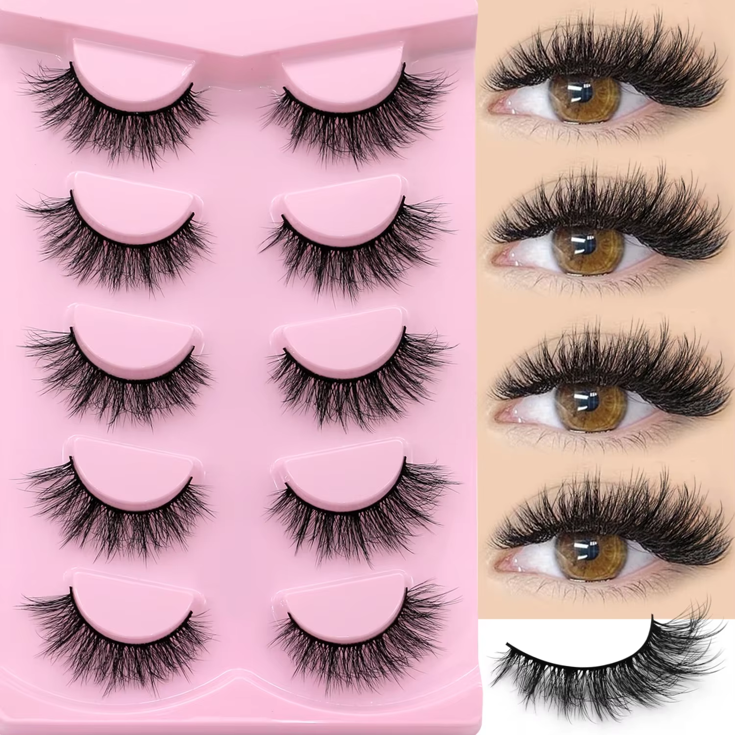Veltrinay faux cils 3D Manga cils moelleux Volume croisé conception plume lumière Extensions de cils
