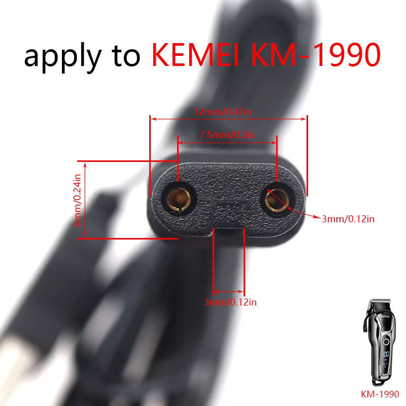 Appliquer à KEMEI KM-1990 tondeuse à cheveux professionnelle chargeur USB d'origine câble de chargem