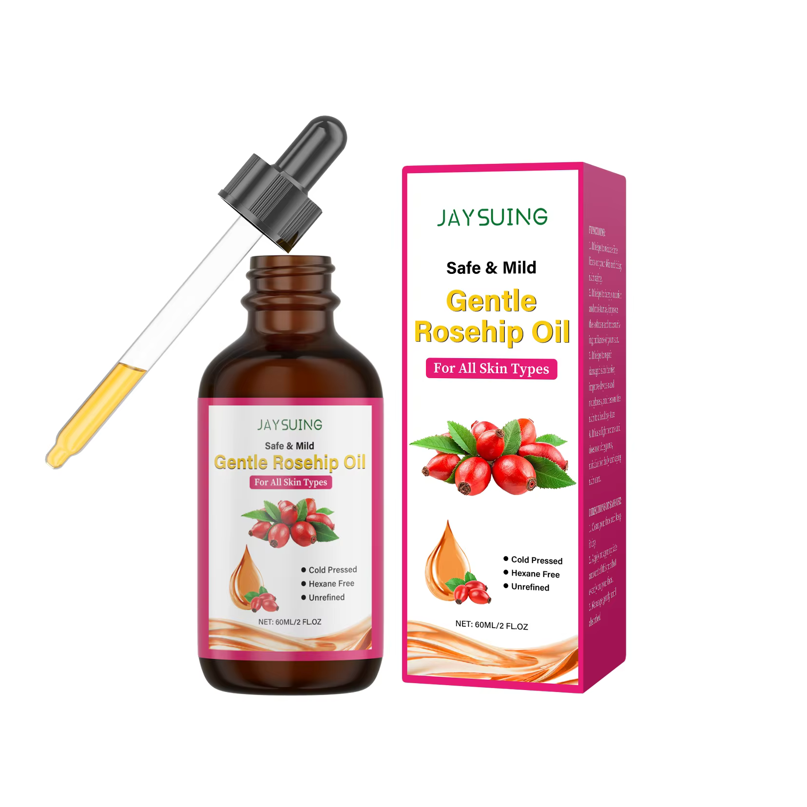 Huile de rose musquée pour le visage, bio, Anti-âge, traitement des cicatrices d'acné, estompe les r