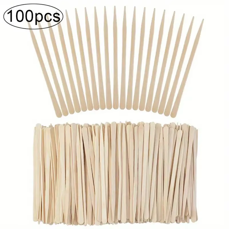 100 pièces bâtons de cire en bois femme bâton d'épilation en bois spatule d'épilation jetable bâtons