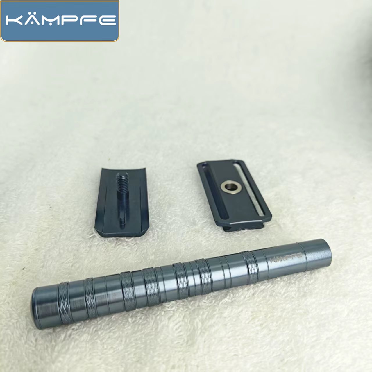 Rasoir manuel en aluminium KAMPFE, outil d'épilation de sécurité traité par CNC avec 5 lames de rech