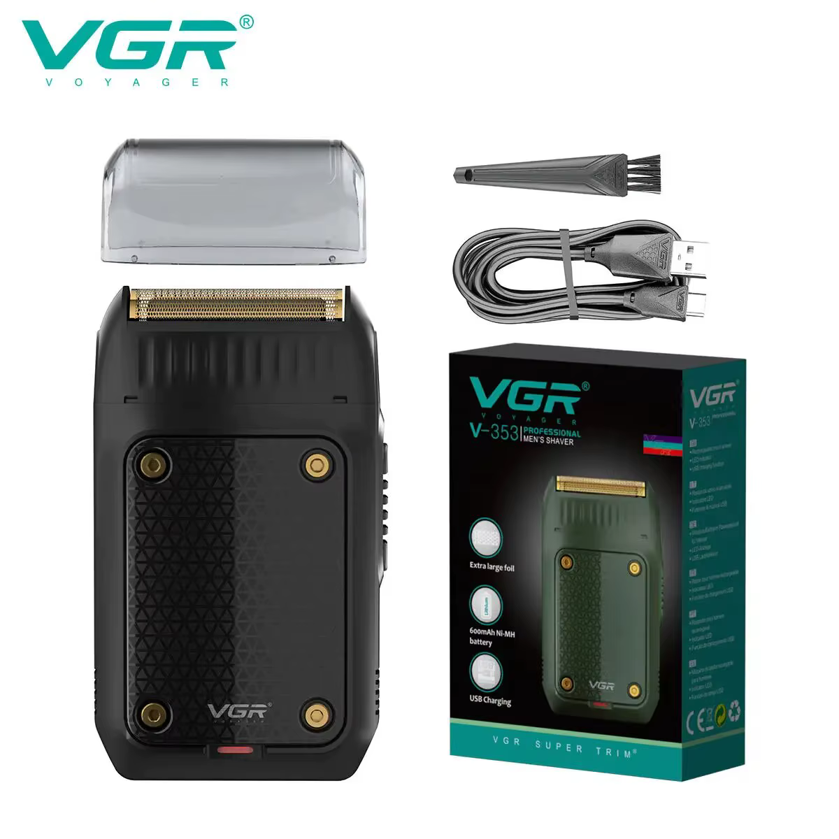 VgazV-353-Rasoir Professionnel Électrique Rasage Machine Portable Barbe Tondeuse Rechargeable Rasoir