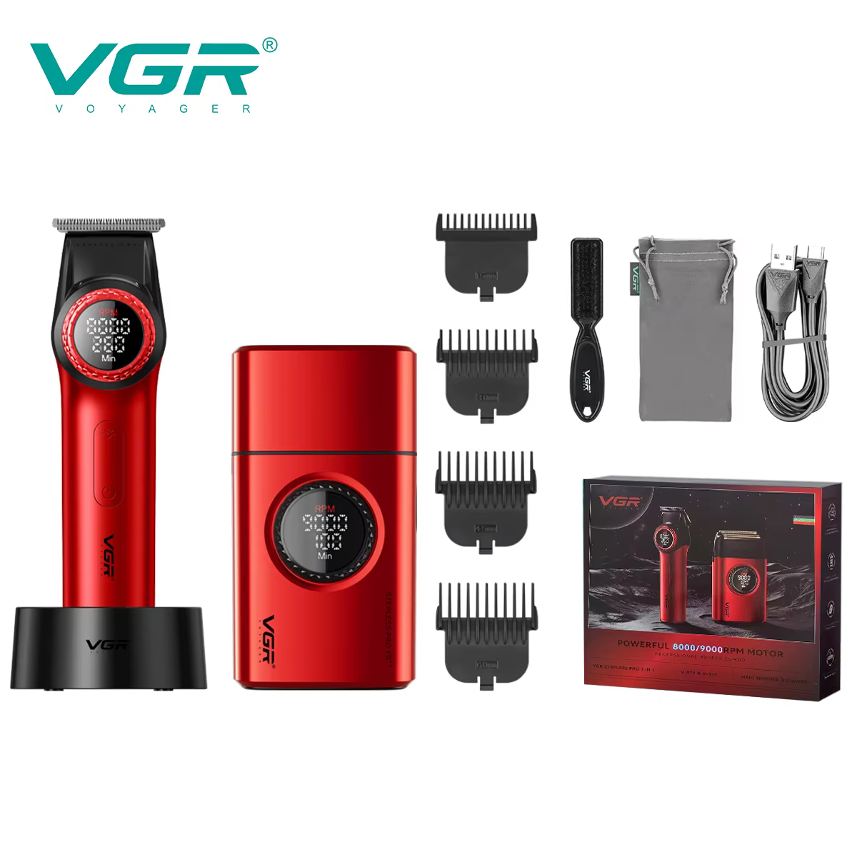 VGR 977 377 nouvel ensemble de coupe de cheveux, tondeuse à cheveux pour hommes haut de gamme, rasoi