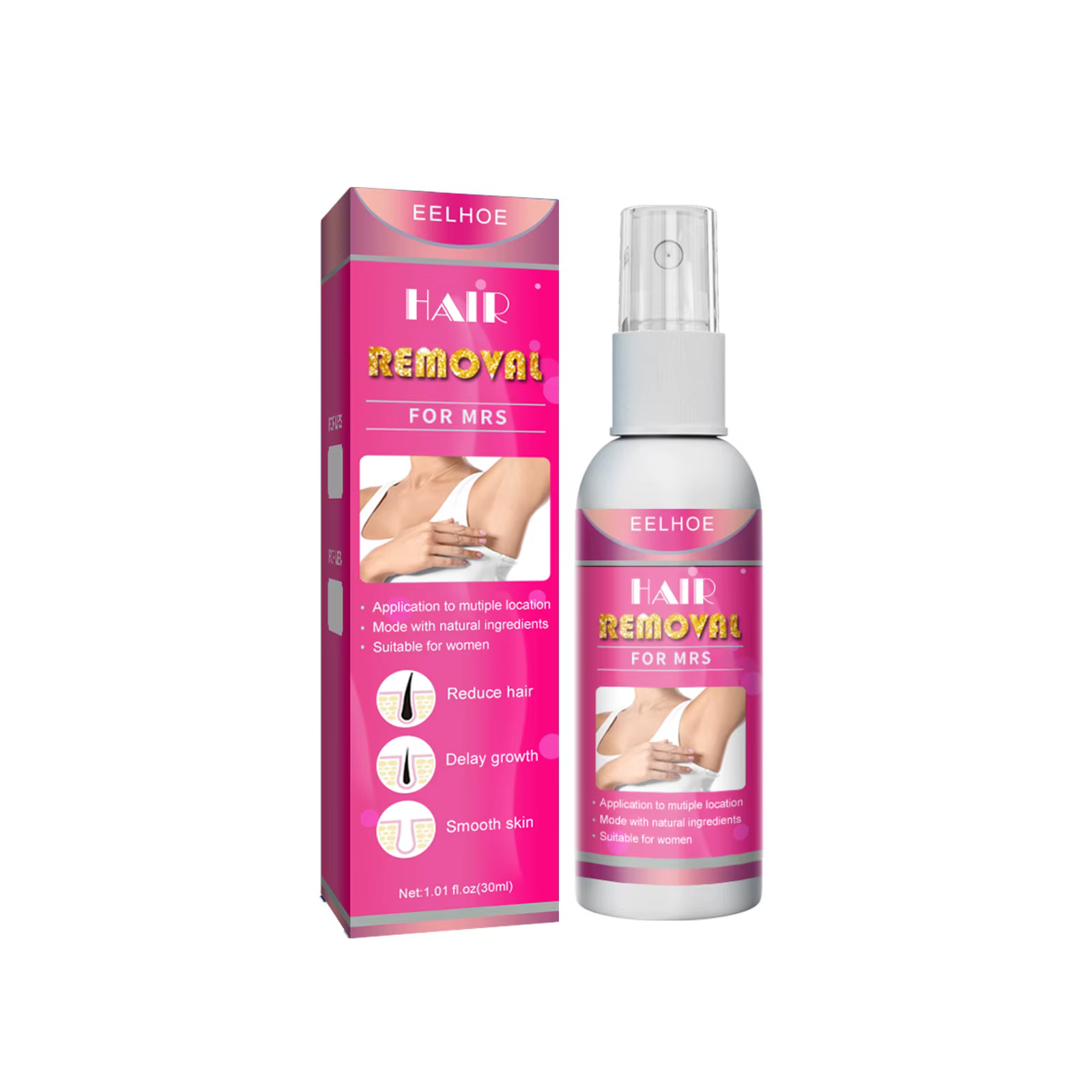 EELBathroom-Spray d'épilation indolore E 30ml, inhibiteur de croissance des cheveux, 100% naturel en