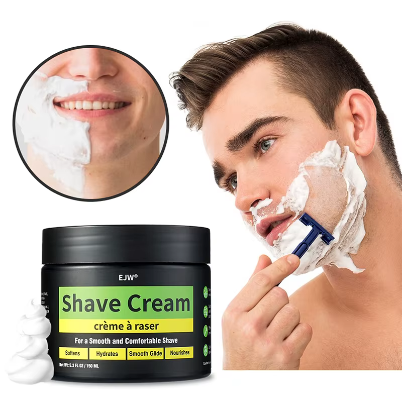 Crème à raser de luxe pour hommes - Parfum de bois de santal - Savon à raser doux, lisse et soyeux -