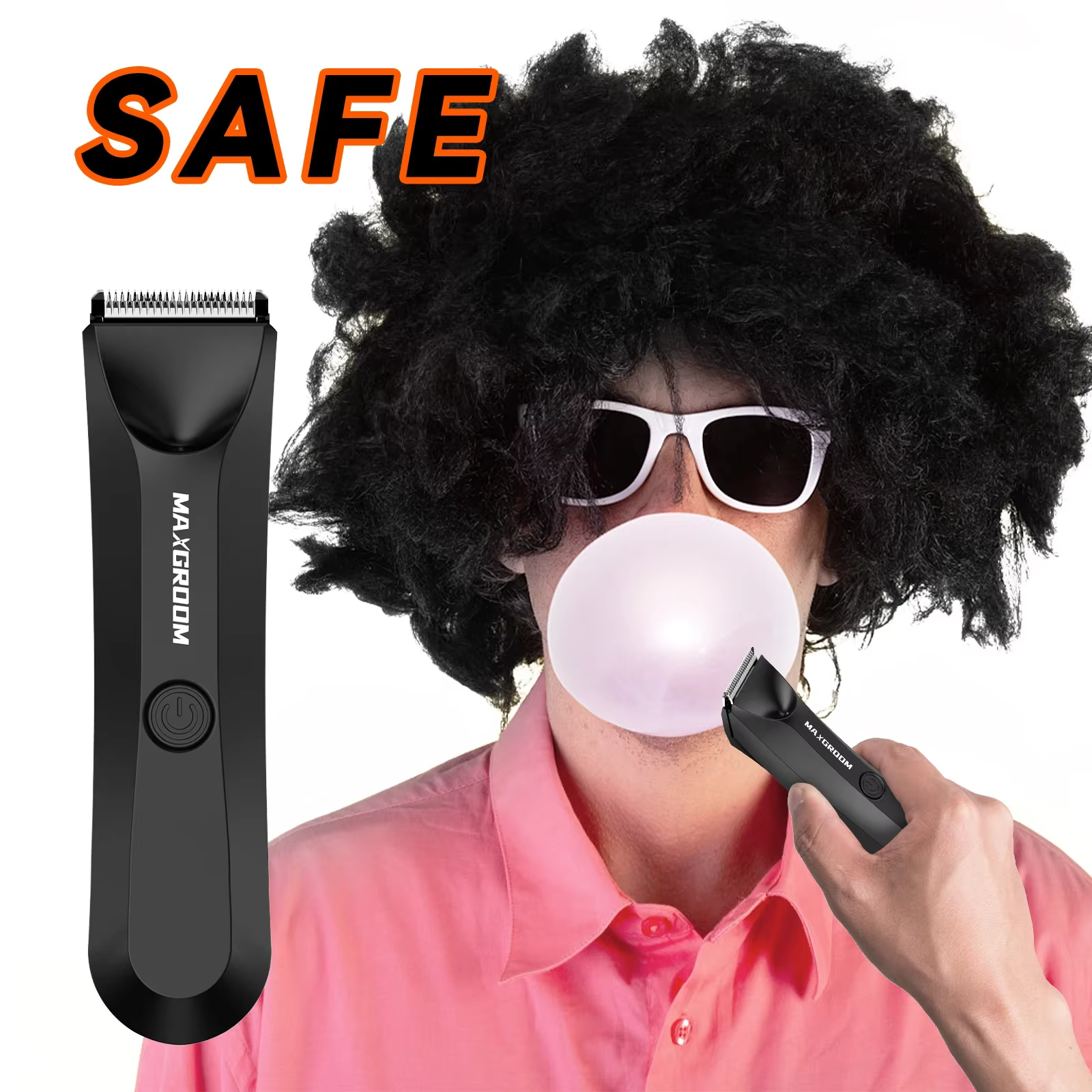 Tondeuse corporelle MAXGROOM pour hommes, tondeuse pour les parties intimes, lame en céramique rempl