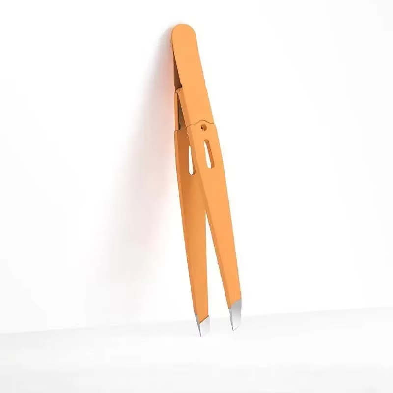 Pince à sourcils colorée, extracteur de poils fins, en acier inoxydable, pinces à sourcils inclinées
