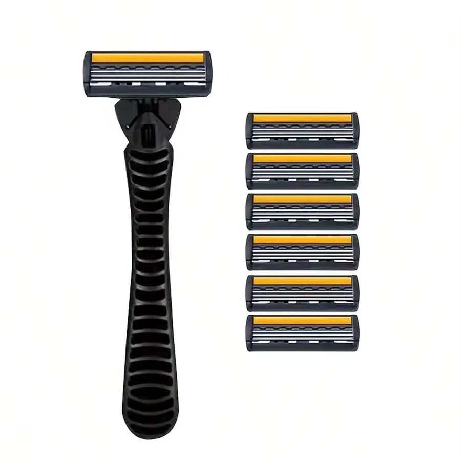 Rasoirs sûrs, rasoirs manuels, rasoirs à trois lames, lames de rechange, outils de soin des cheveux 