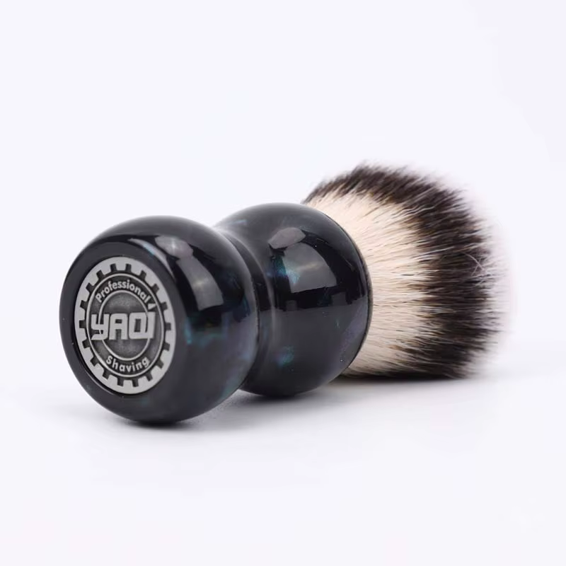 YAQI – brosse de rasage en poils synthétiques émeraude de nuit pour hommes, manche en résine, 26mm