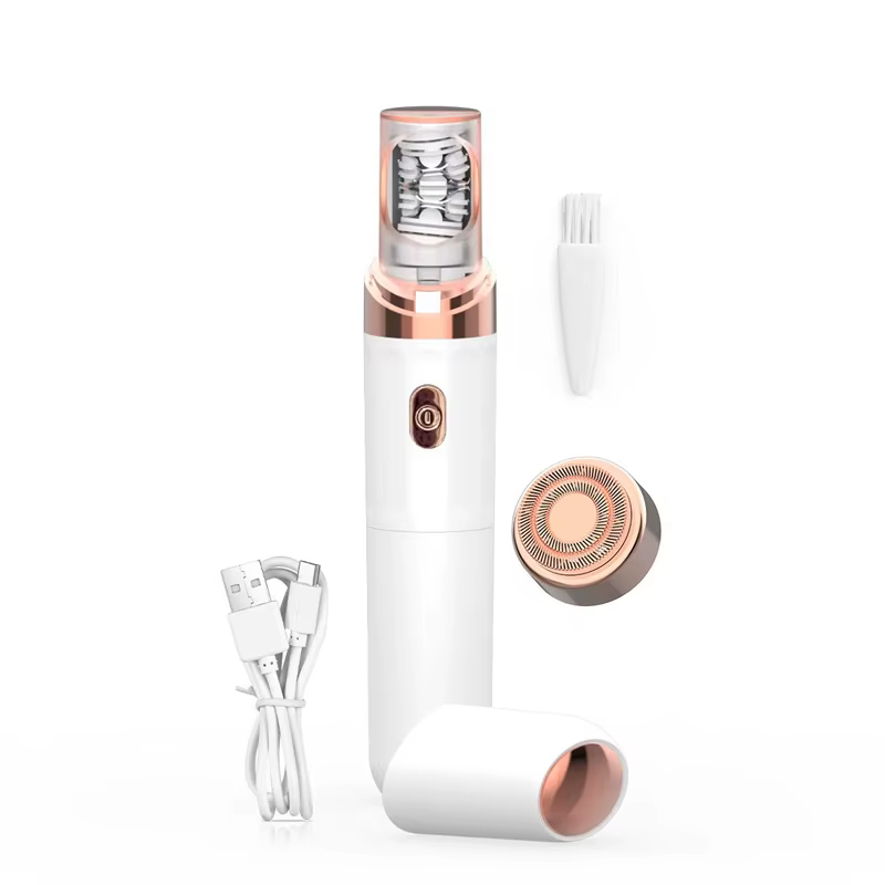 Épilateur et rasoir électrique 2 en 1 pour femmes, tondeuse de précision pour épilation faciale avec