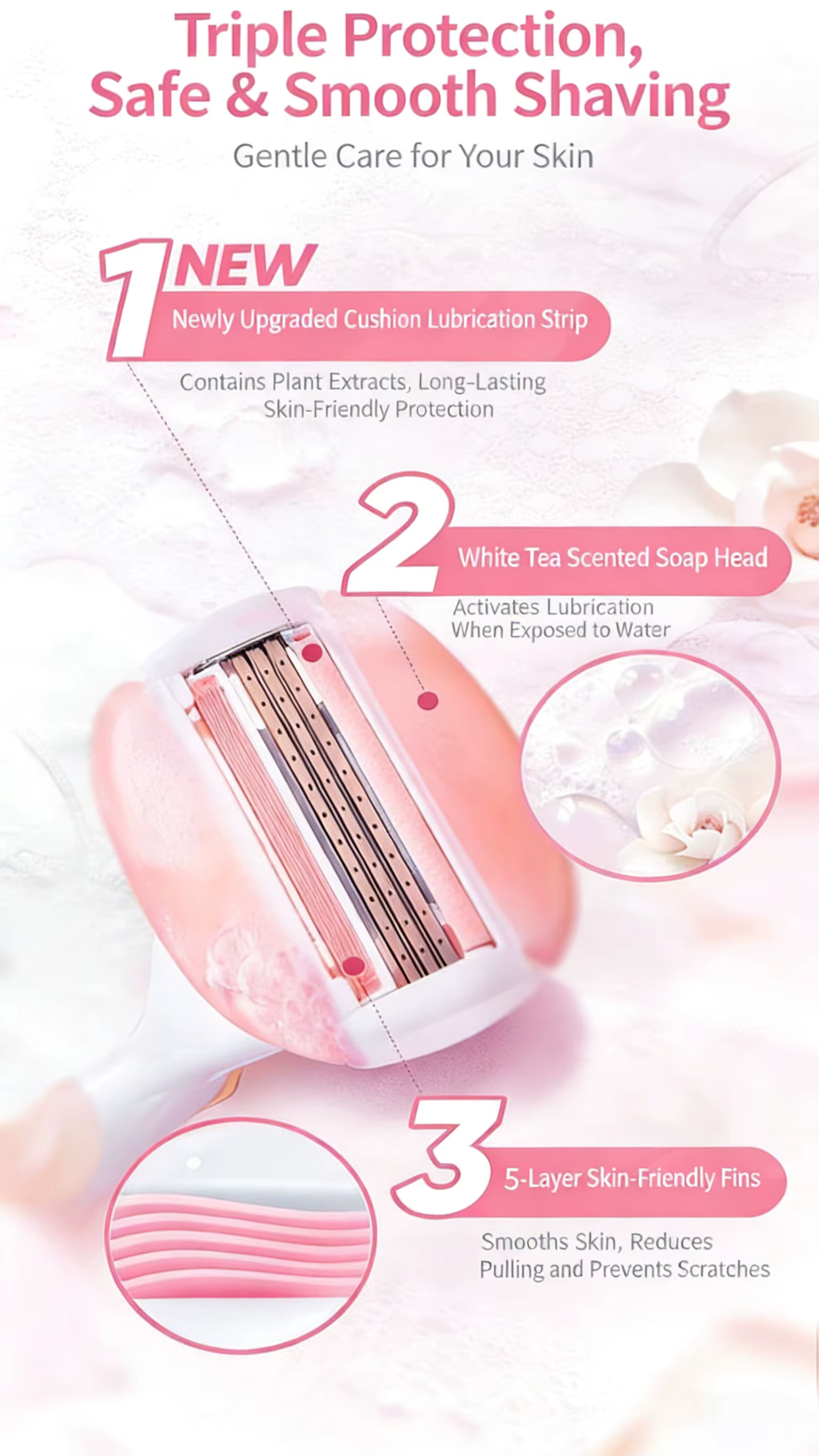 Lames de rasoir Gillette Venus ComfortGlide au thé blanc pour femmes, recharges de rasoir à 3 lames,