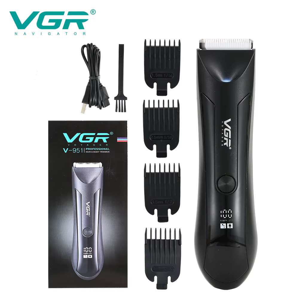 VGR 951 tondeuse à cheveux corps aine Rechargeable boule rasoir/tondeuse hommes électrique pubien ba