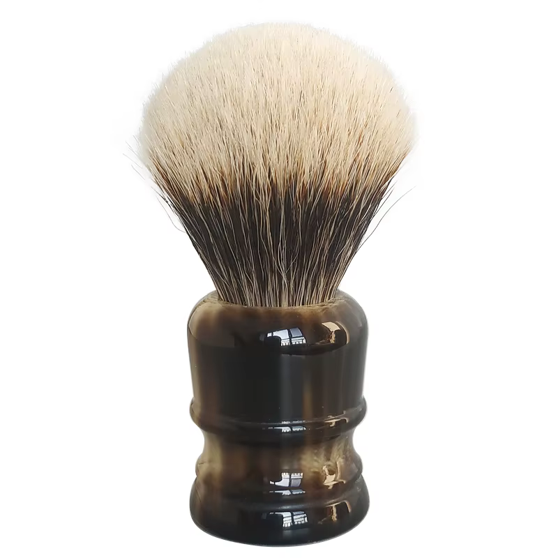 Dscosmetic Brosse à raser en poils de blaireau manchourien à deux bandes de 22 mm avec manche en rés