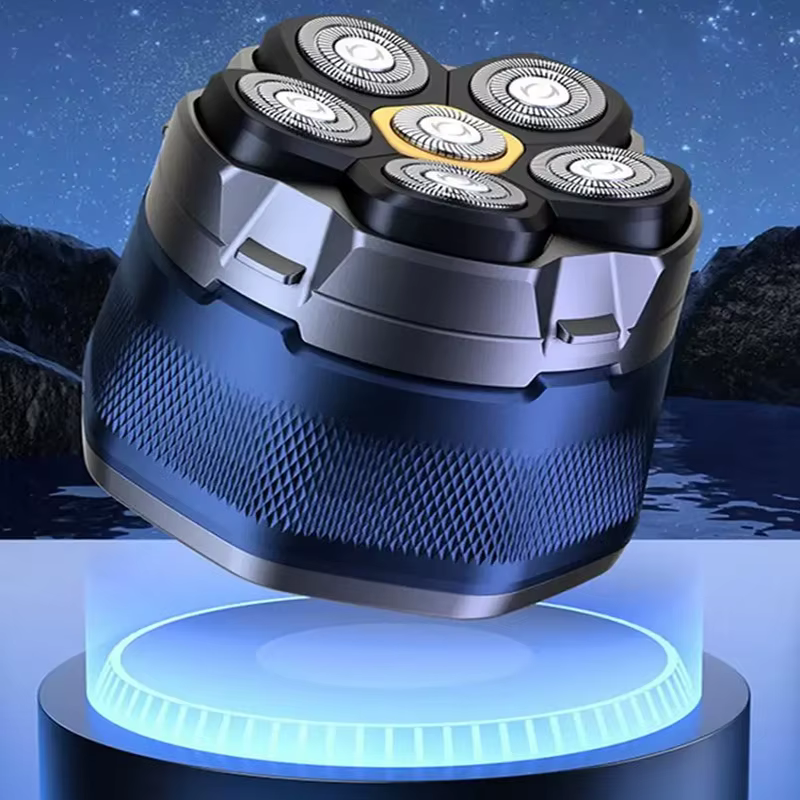 6 tête Portable étanche Rechargeable machine à raser feuille tête chauve rasoir barbier électrique r
