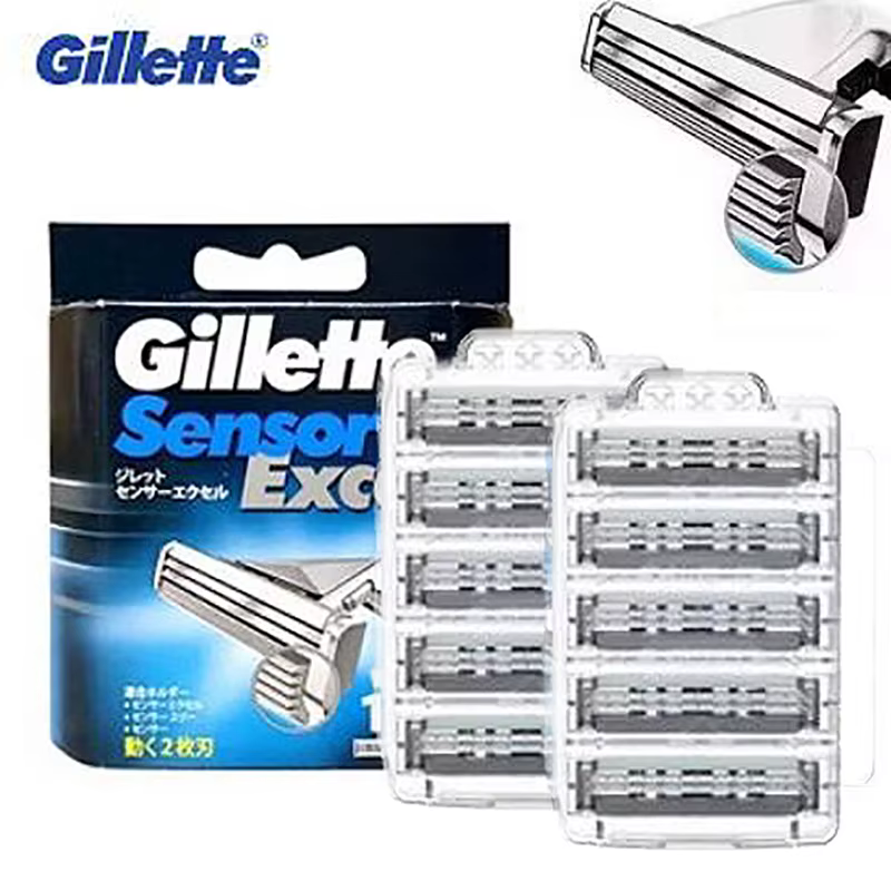 Gillette Sensor Excel lame de rasoir pour hommes remplacer les têtes rasage de barbe lames de rasoir