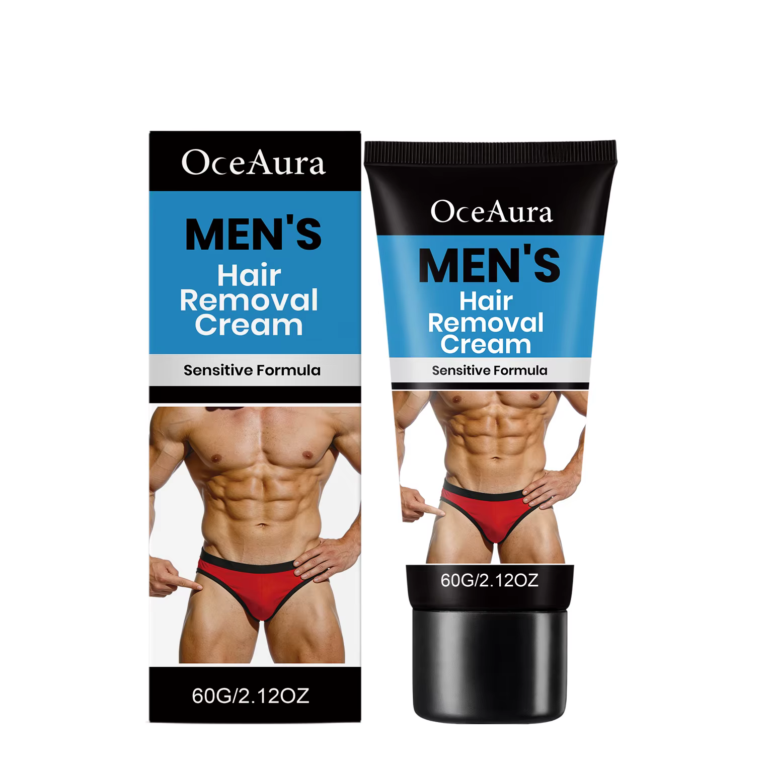 Crème dépilatoire pour hommes, formule sensible, élimination douce des poils du corps, rapide et eff