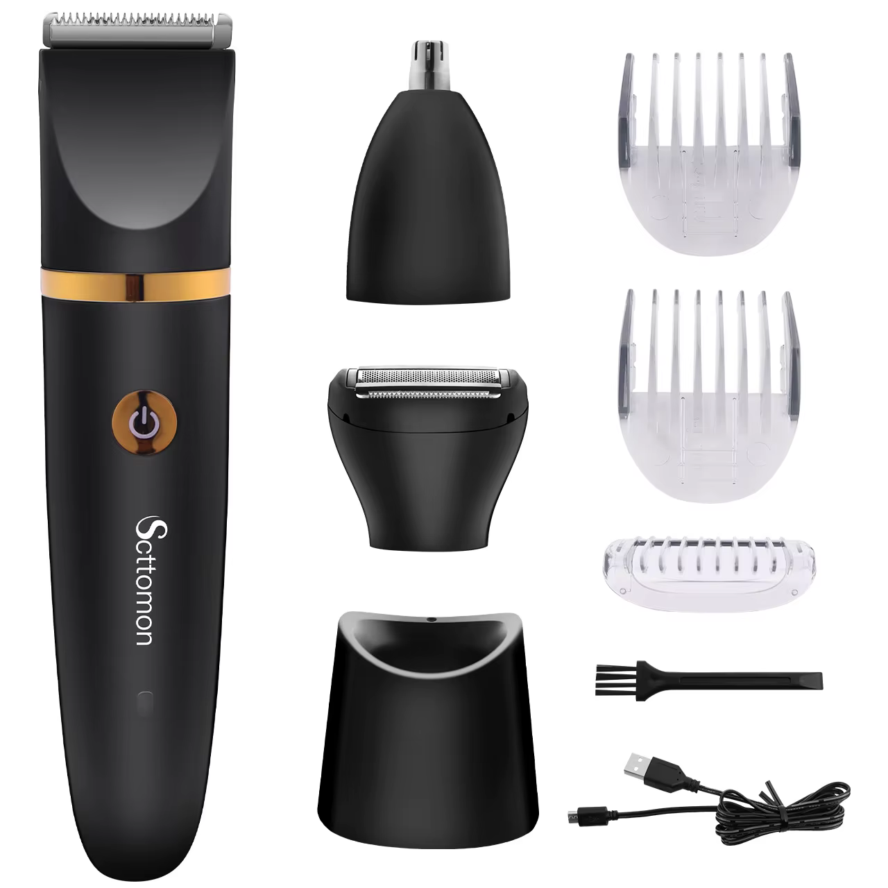 SCTTOMON Épilateur Électrique pour Hommes 3-en-1 Multifonctionnel pour Usage Domestique, Kit de Tond