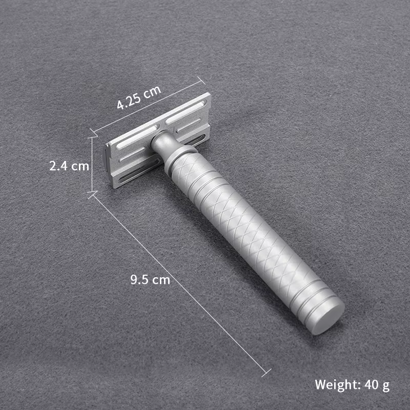 Rasoir léger en alliage d'aluminium à Double tranchant pour hommes, sécurité manuelle CNC, poignée a