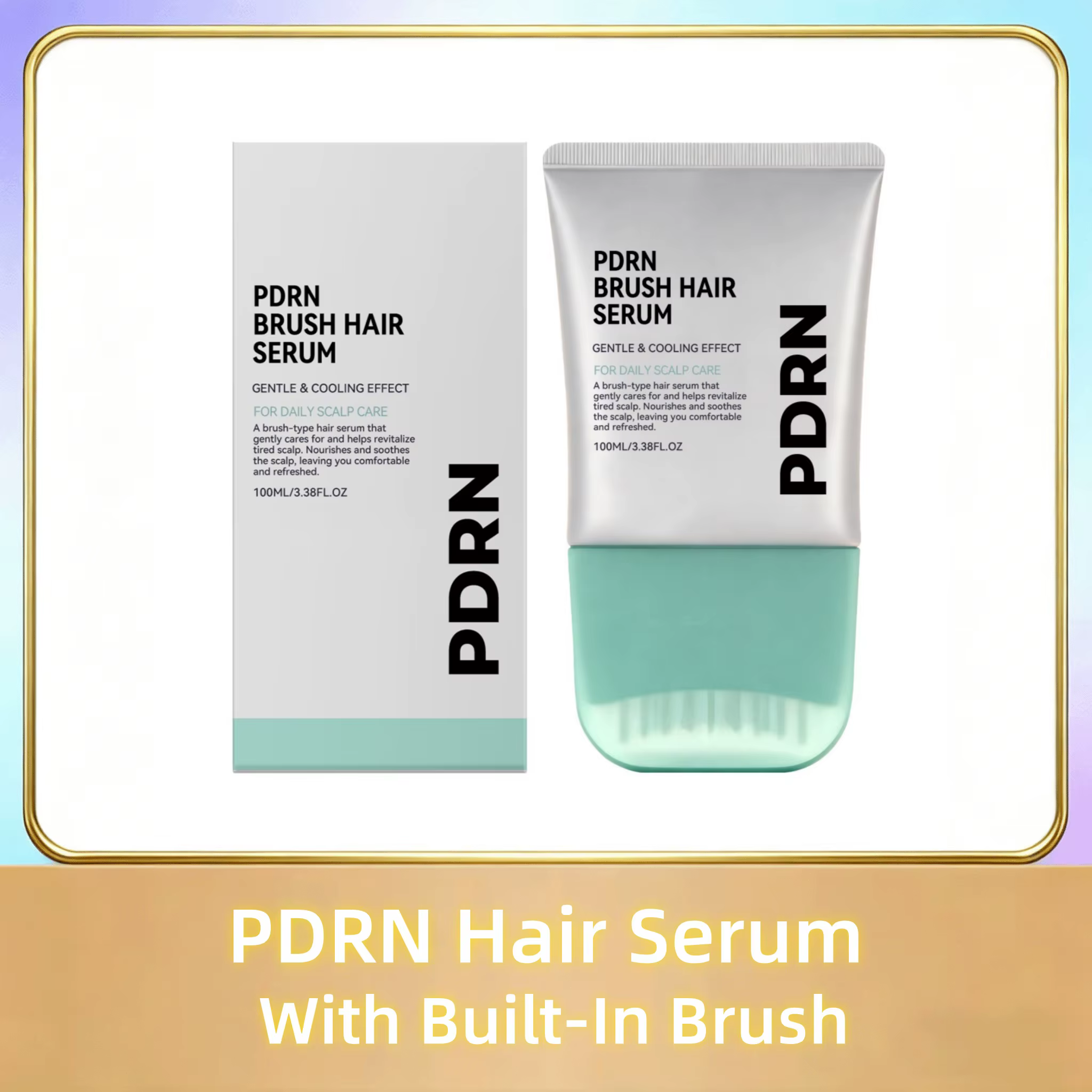 Sérum capillaire PDRN avec brosse intégrée, renforce les racines des cheveux, anti-chute, améliore l