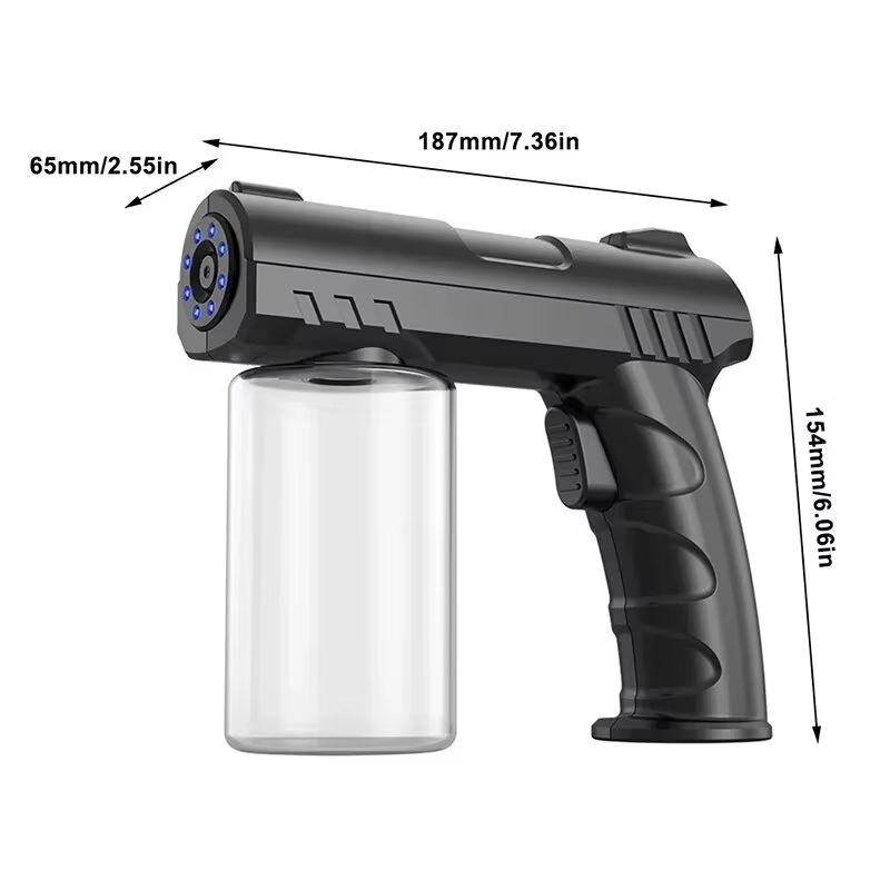 Bouteille de pulvérisation de barbier de 280ml, USB, Nano lumière bleue, vaporisateur de vapeur, bou