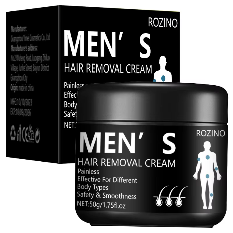 Crème d'épilation professionnelle pour hommes 50g, crème d'épilation indolore pour hommes, adaptée à