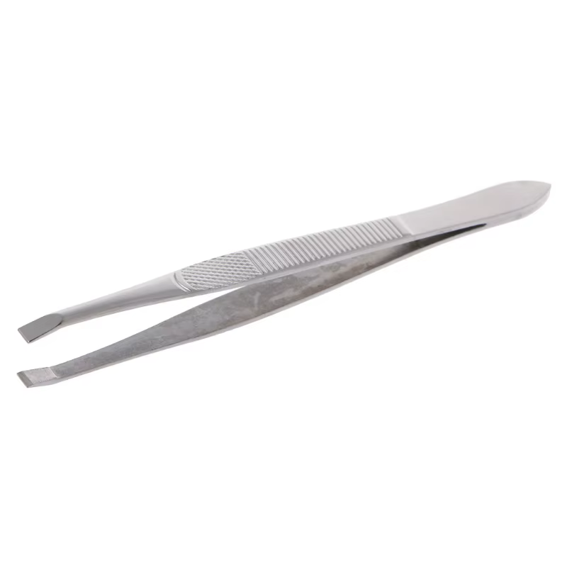 Pincettes professionnelles d'épilation des sourcils en acier inoxydable, outil à pointe plate, vente