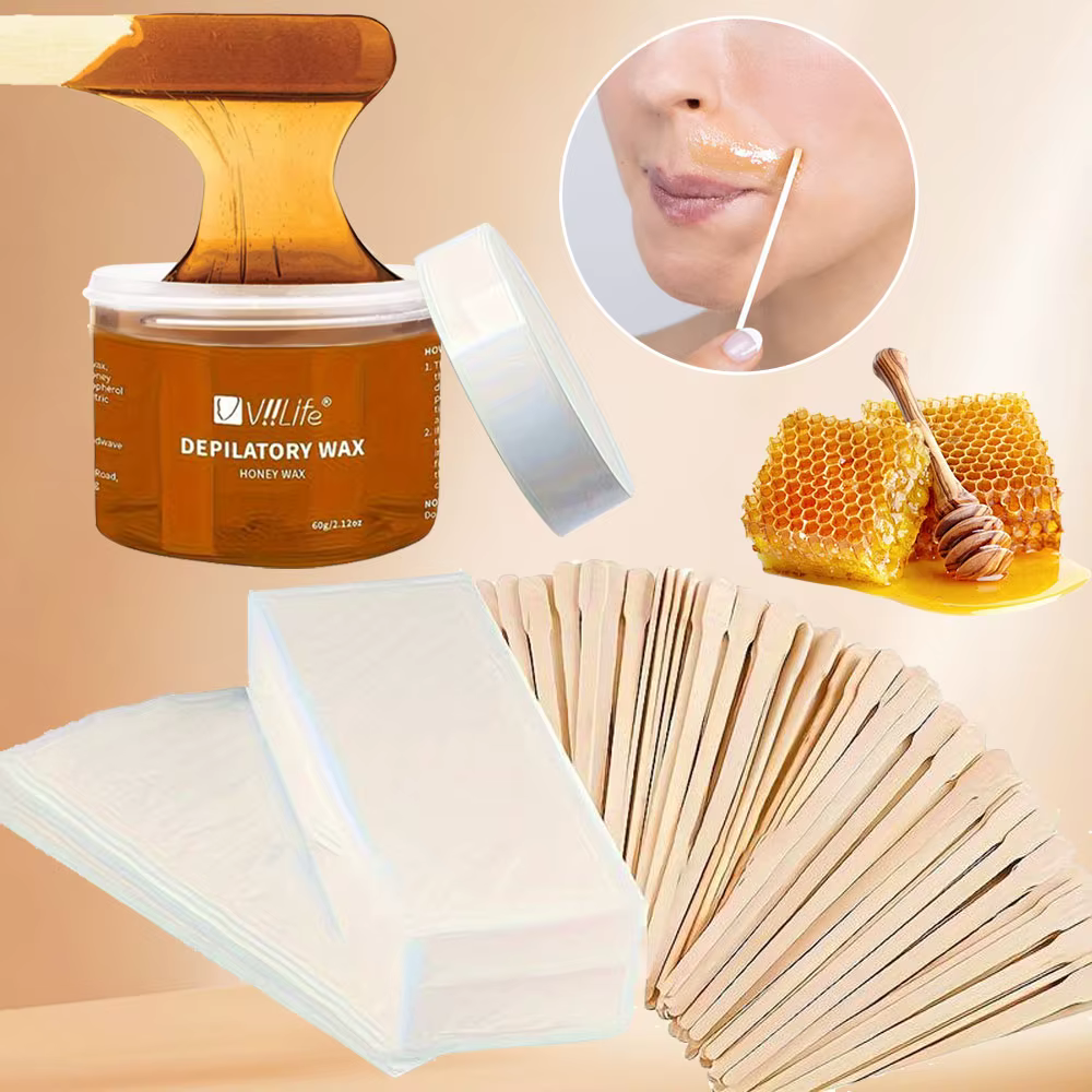 Viilife cire à sourcils de précision pour façonner la cire dépilatoire épilation sucre froid 60g Kit