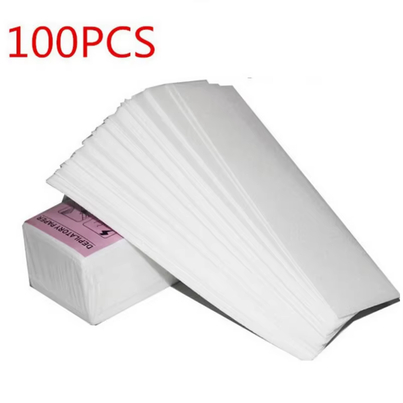 100 pièces épilation non tissé corps tissu cheveux enlever cire rouleaux de papier haute qualité épi