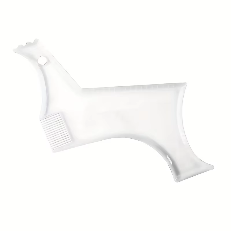 Peigne de mise en forme de barbe pour hommes, outil avec règle, modèle de coiffure en plastique Dura