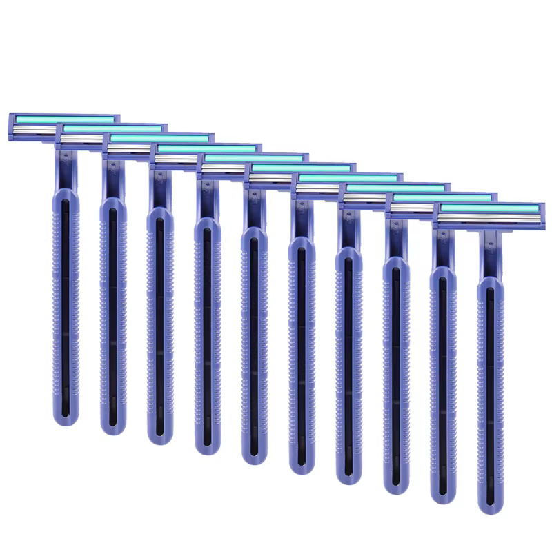 Lames de rasoir jetables en acier inoxydable, 10 pièces, qualité supérieure, double lame, pour homme
