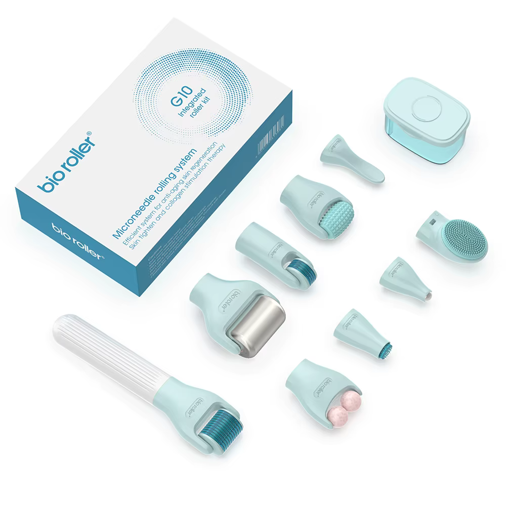 Kit Bio Roller G10 10 en 1 pour la croissance des cheveux, visage, corps, micro-aiguilletage, boule
