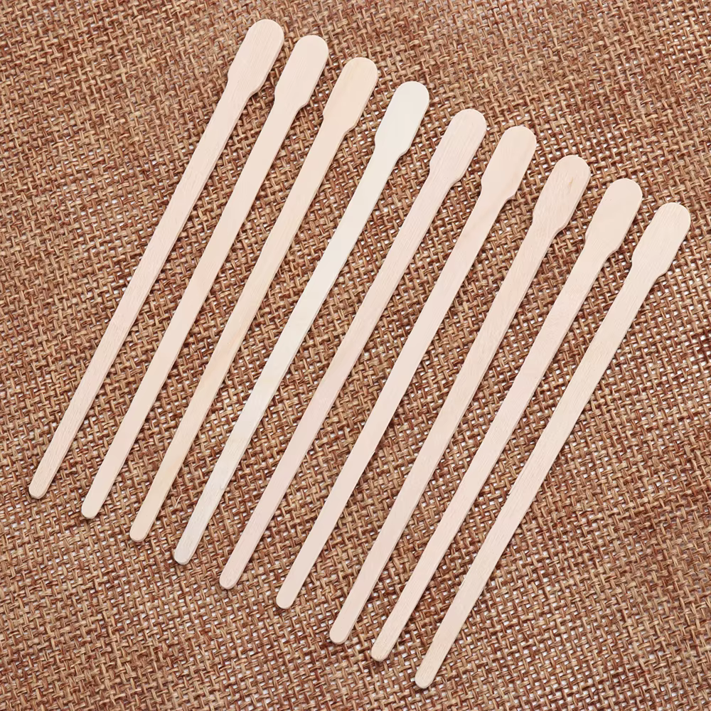 Kit de spatule en bois de bambou pour épilation au poulet, bâtonnets, abaisse-langue, crème dépilato