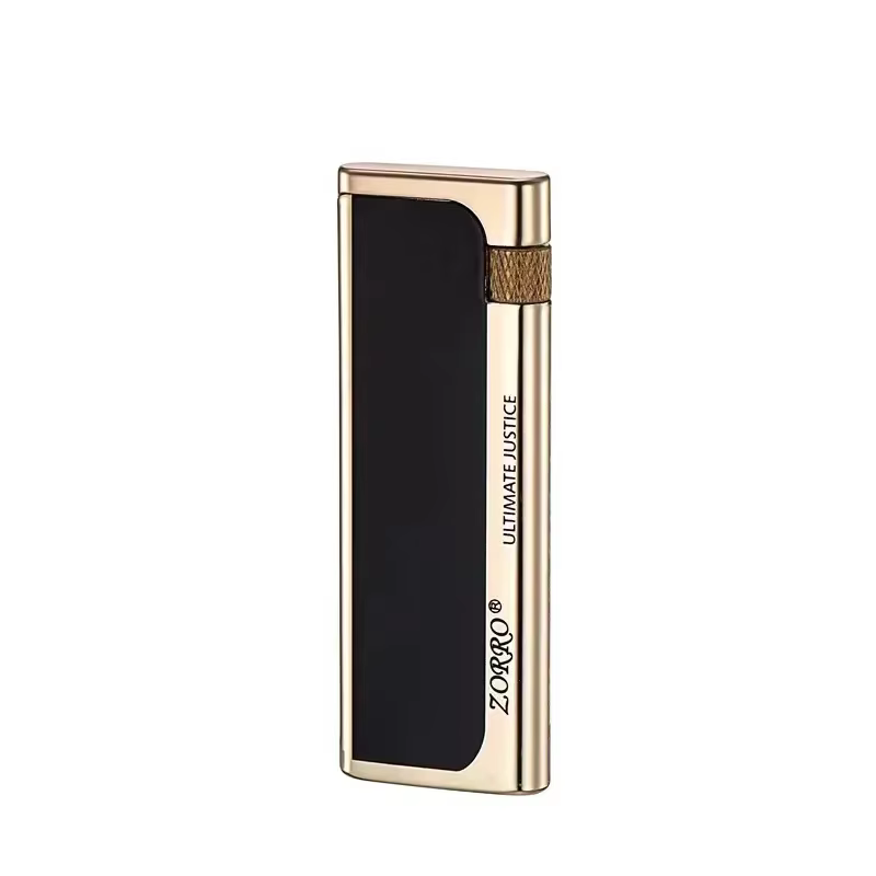 Zorro 688 métal alliage de Zinc Ultra-mince meulage fin côté Skateboard pur cuivre Butane briquet à 