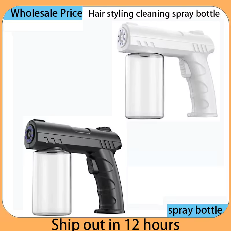 Bouteille de pulvérisation de barbier de 280ml, USB, Nano lumière bleue, vaporisateur de vapeur, bou