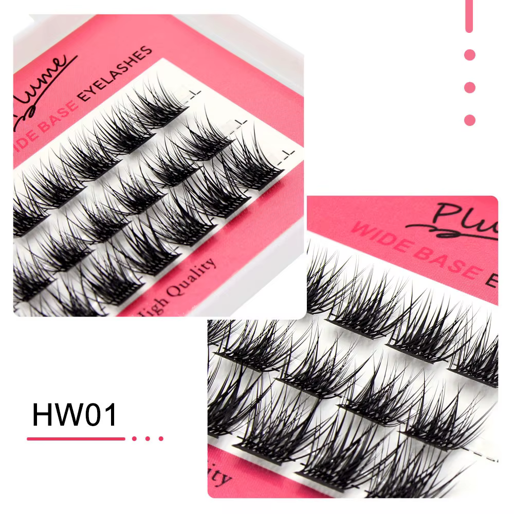 Moonlily 3D Extensions de cils en soie lâche segmenté bricolage grappe faux cils Super doux Style na