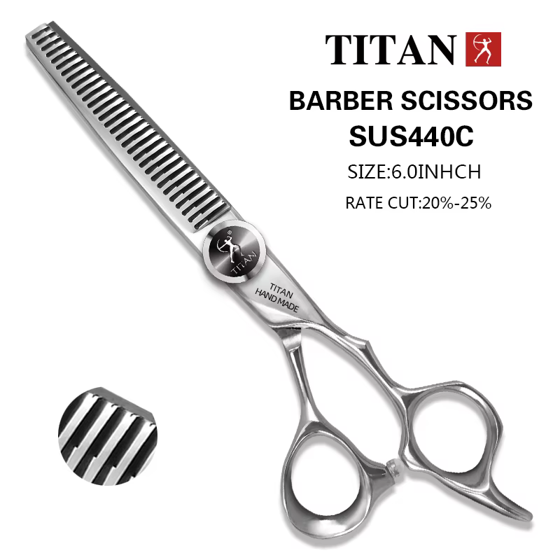 Titan 6 pouces outil de style de coupe d'amincissement ciseaux à cheveux en acier inoxydable ciseaux