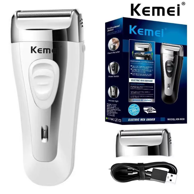 KM-9038 injuste Rechargeable Rasoir Pour Hommes Feuille Électrique Rasoir Barbe Tête Rasage Électriq
