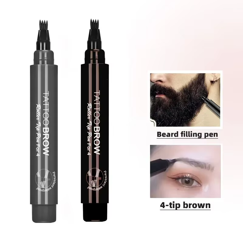 Stylo de remplissage de barbe à 4 pointes, rehausseur de cheveux, réparation durable, coloration des